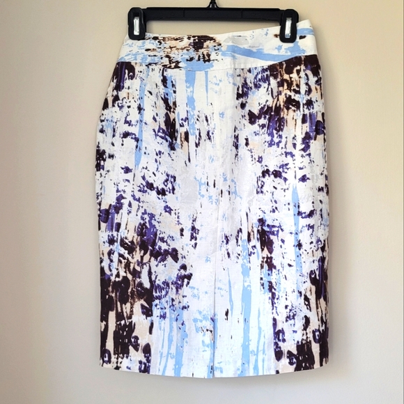 NWOT 100% Linen Kenar Midi Abstract Print Pencil Skirt, Lined, Size 6 - Picture 8 of 9
